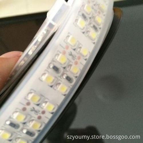 Warm White Double Row LED Flexible Strip Light, SMD 3528, Waterproof IP67, 240 LED/m